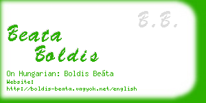 beata boldis business card